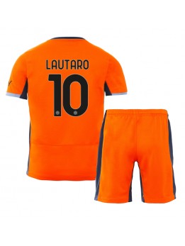 Inter Milan Lautaro Martinez #10 Ausweichtrikot für Kinder 2023-24 Kurzarm (+ Kurze Hosen)